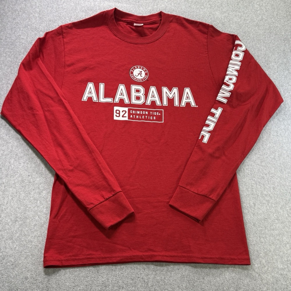 Alabama Crimson Tide Long Sleeve Shirt Small Hanes 92‎ Athletics Red